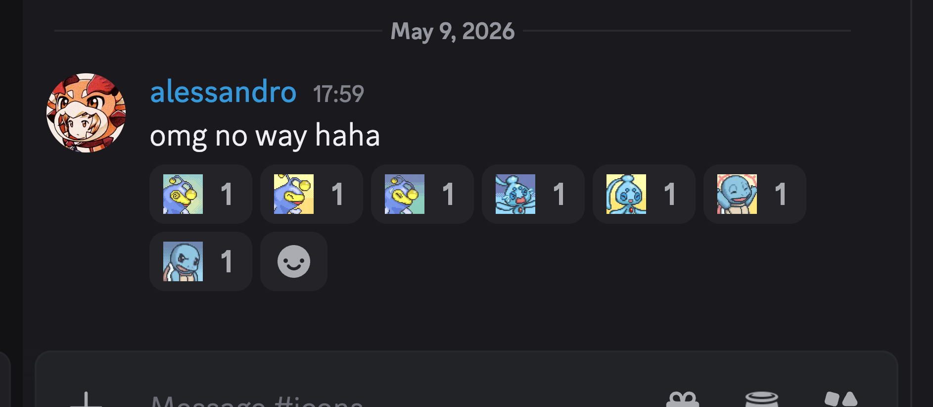 Discord custom emoji reactions using Pokémon Mystery Dungeon portraits